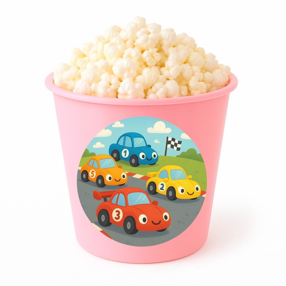 Balde de Pipoca Personalizado Infantil Carros de Corridas - Imagem 3