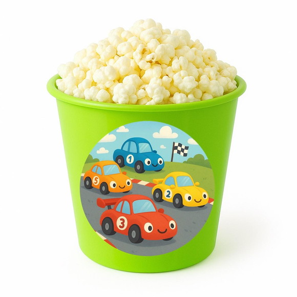 Balde de Pipoca Personalizado Infantil Carros de Corridas - Imagem 5