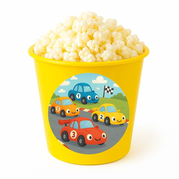 Balde de Pipoca Personalizado Infantil Carros de Corridas - Imagem 4