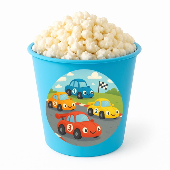 Balde de Pipoca Personalizado Infantil Carros de Corridas - Imagem 2