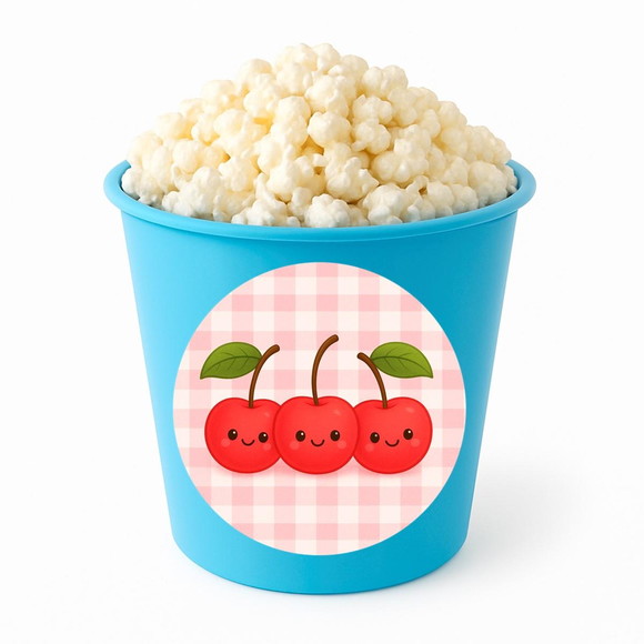 Balde de Pipoca Personalizado Infantil Cerejinha - Imagem 2