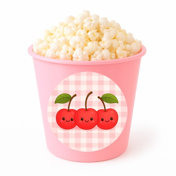 Balde de Pipoca Personalizado Infantil Cerejinha - Imagem 3