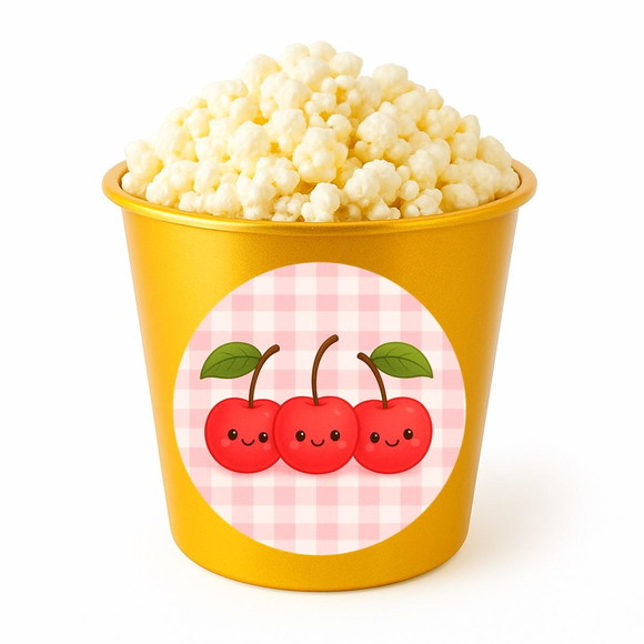 Balde de Pipoca Personalizado Infantil Cerejinha