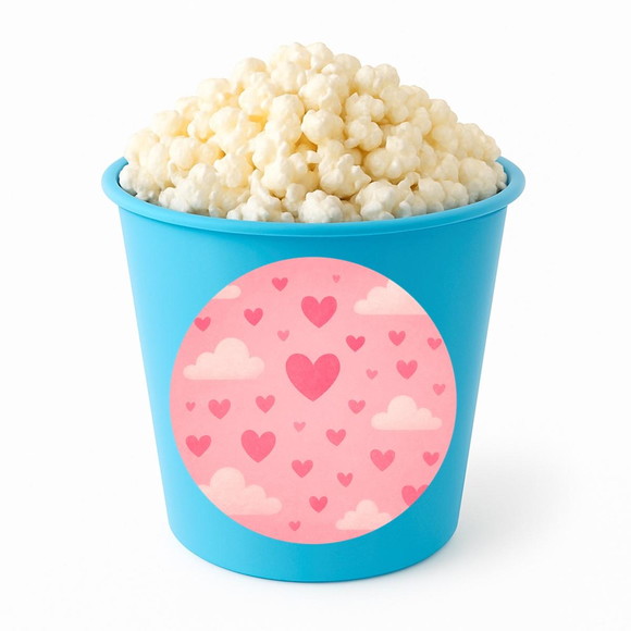 Balde de Pipoca Personalizado Infantil Céu Rosa - Imagem 2