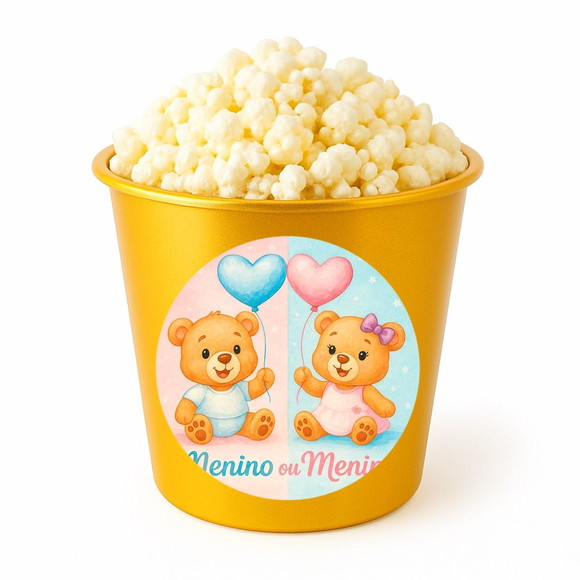 Balde de Pipoca Personalizado Infantil Chá de Revelação