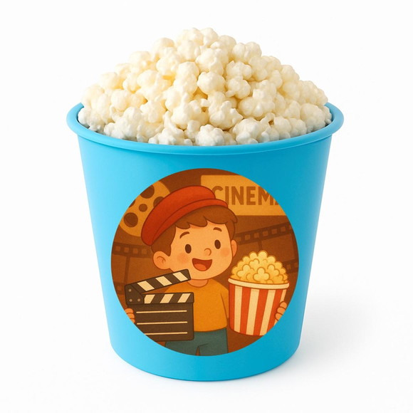 Balde de Pipoca Personalizado Infantil Cinema Antigo - Imagem 2