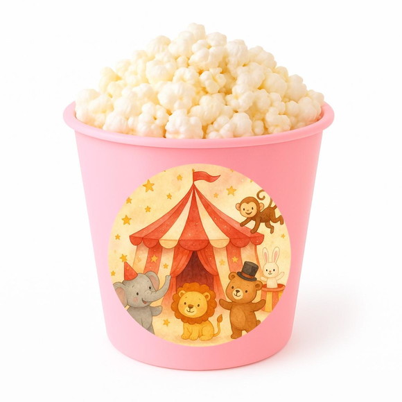 Balde de Pipoca Personalizado Infantil Circo Aquarela - Imagem 3