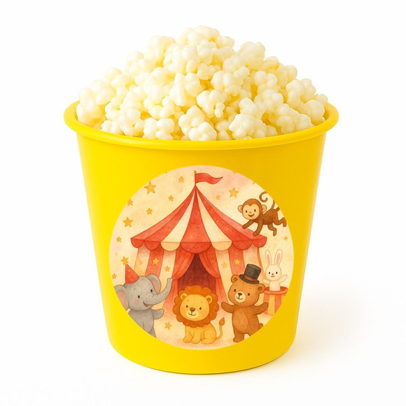 Balde de Pipoca Personalizado Infantil Circo Aquarela - Imagem 4