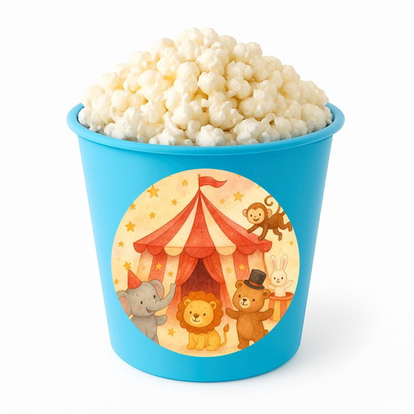 Balde de Pipoca Personalizado Infantil Circo Aquarela - Imagem 2