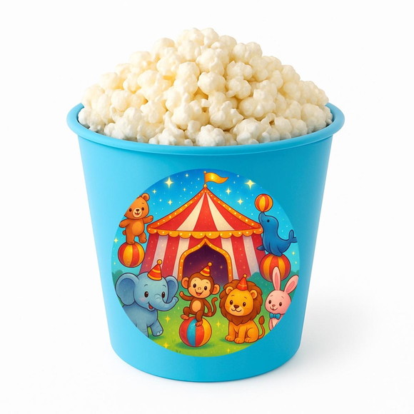 Balde de Pipoca Personalizado Infantil Circo Encantado - Imagem 2
