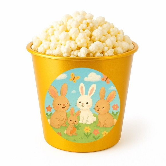 Balde de Pipoca Personalizado Infantil Coelhinhos
