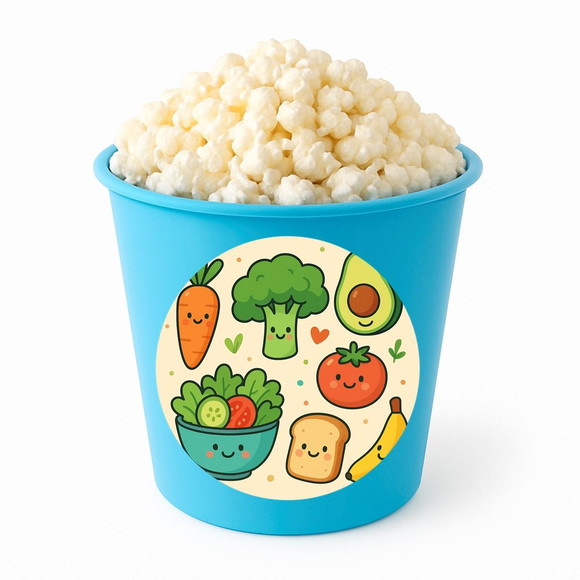 Balde de Pipoca Personalizado Infantil Comidinhas Saudáveis - Imagem 2
