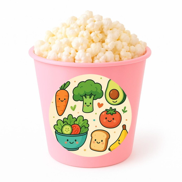 Balde de Pipoca Personalizado Infantil Comidinhas Saudáveis - Imagem 3
