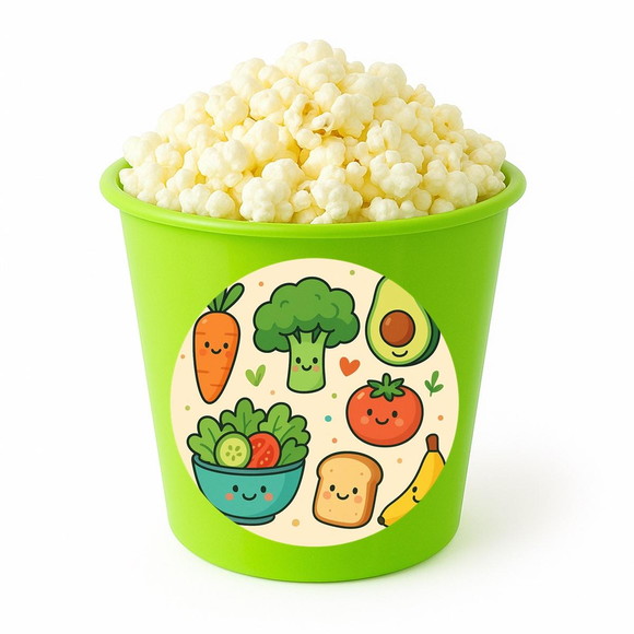 Balde de Pipoca Personalizado Infantil Comidinhas Saudáveis - Imagem 5
