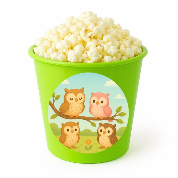 Balde de Pipoca Personalizado Infantil Corujinhas - Imagem 5