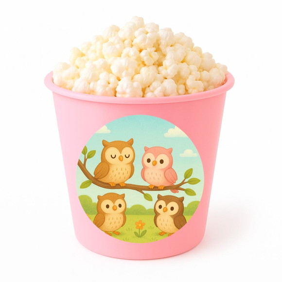 Balde de Pipoca Personalizado Infantil Corujinhas - Imagem 3