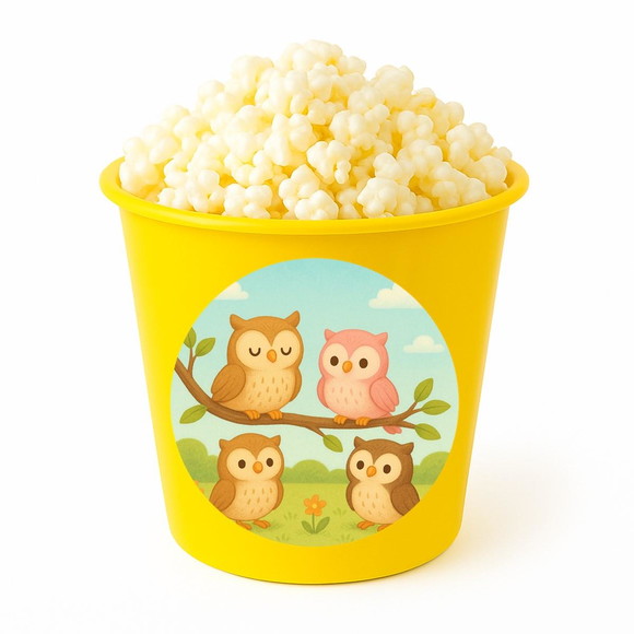 Balde de Pipoca Personalizado Infantil Corujinhas - Imagem 4