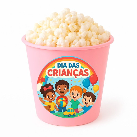 Balde de Pipoca Personalizado Infantil Dia das Crianças - Imagem 3