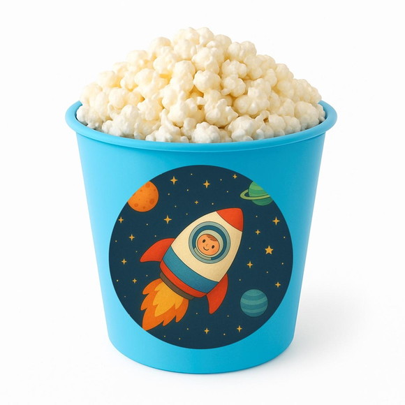 Balde de Pipoca Personalizado Infantil Espaço Sideral - Imagem 2