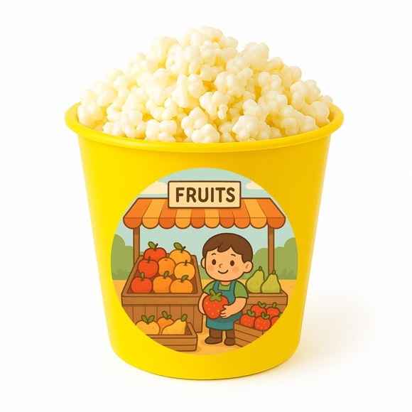 Balde de Pipoca Personalizado Infantil Feira de Frutas - Imagem 4