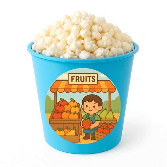 Balde de Pipoca Personalizado Infantil Feira de Frutas - Imagem 2