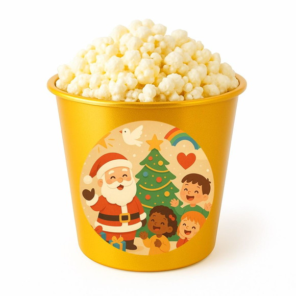 Balde de Pipoca Personalizado Infantil Feliz Natal