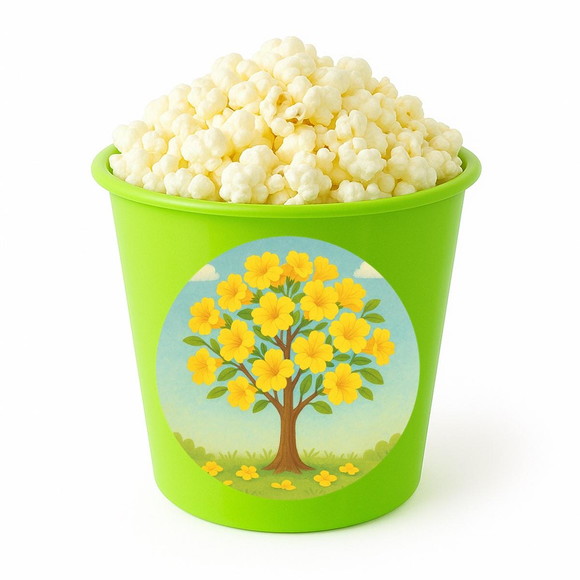 Balde de Pipoca Personalizado Infantil Flor de Ipê Amarela - Imagem 5