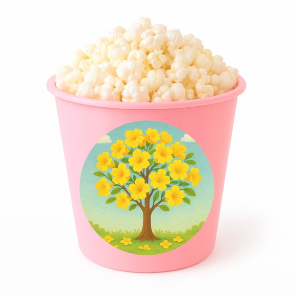 Balde de Pipoca Personalizado Infantil Flor de Ipê Amarela - Imagem 3