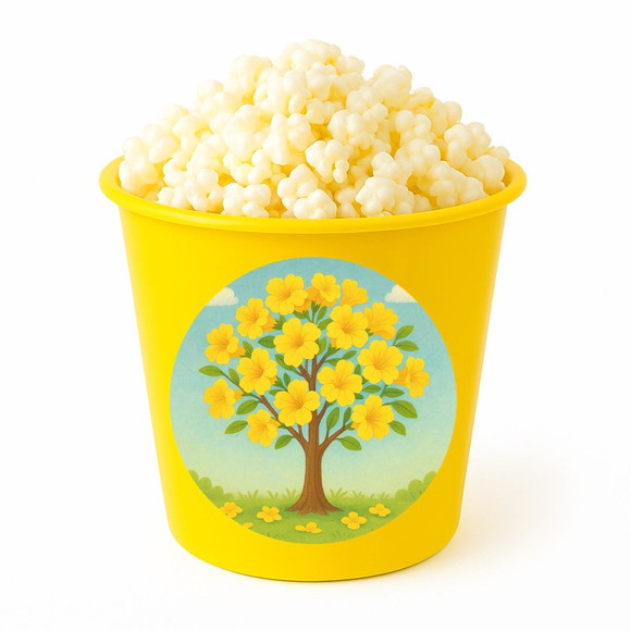 Balde de Pipoca Personalizado Infantil Flor de Ipê Amarela - Imagem 4