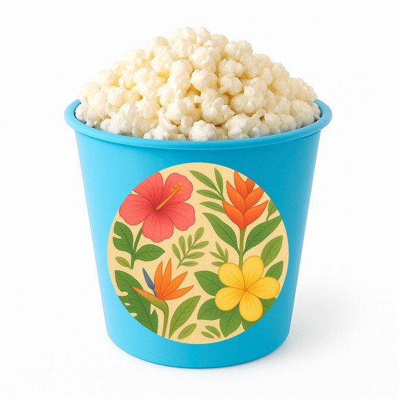 Balde de Pipoca Personalizado Infantil Flores Tropicais - Imagem 2