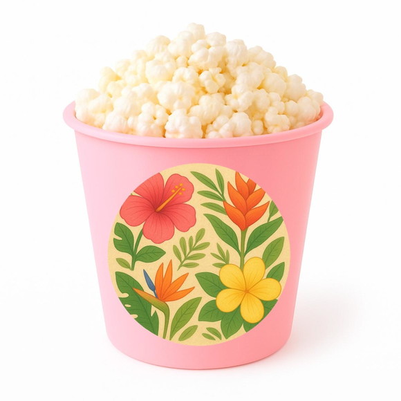 Balde de Pipoca Personalizado Infantil Flores Tropicais - Imagem 3