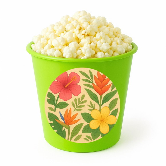 Balde de Pipoca Personalizado Infantil Flores Tropicais - Imagem 5