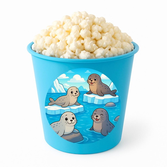 Balde de Pipoca Personalizado Infantil Focas - Imagem 2