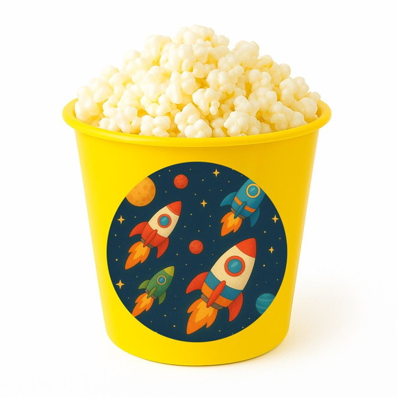 Balde de Pipoca Personalizado Infantil Foguetes - Imagem 4