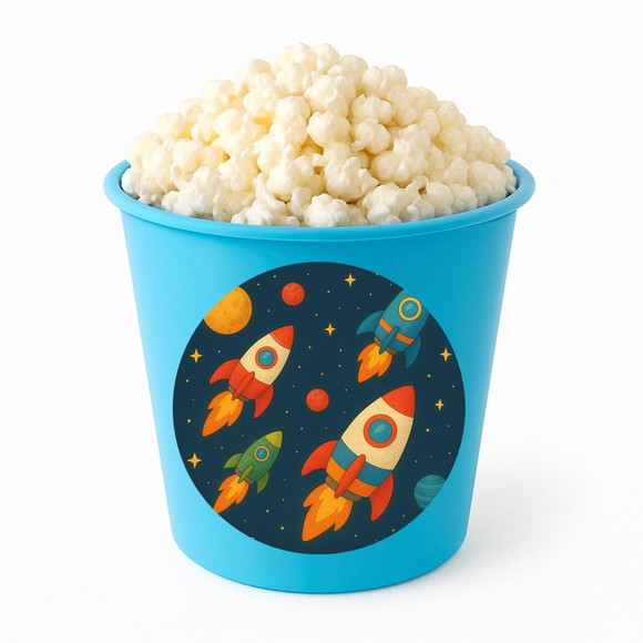 Balde de Pipoca Personalizado Infantil Foguetes - Imagem 2