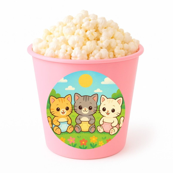 Balde de Pipoca Personalizado Infantil Gatinhos Baby - Imagem 3