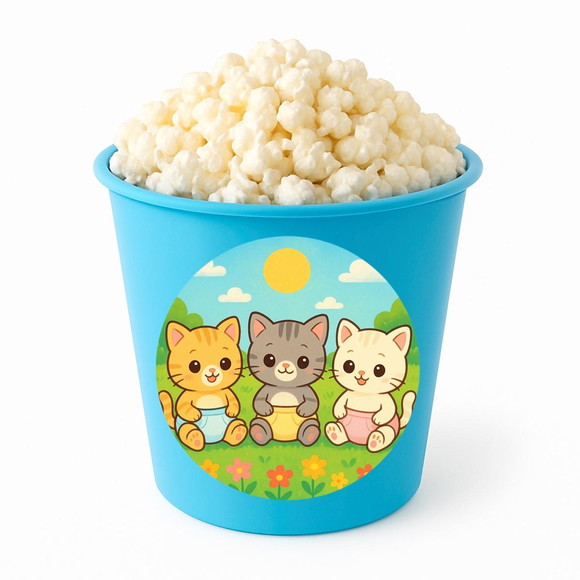 Balde de Pipoca Personalizado Infantil Gatinhos Baby - Imagem 2