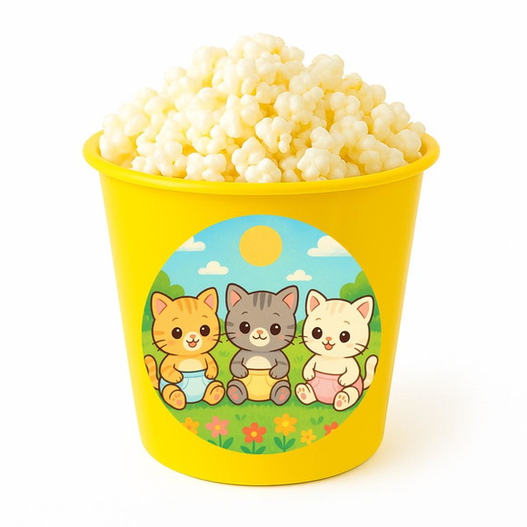 Balde de Pipoca Personalizado Infantil Gatinhos Baby - Imagem 4