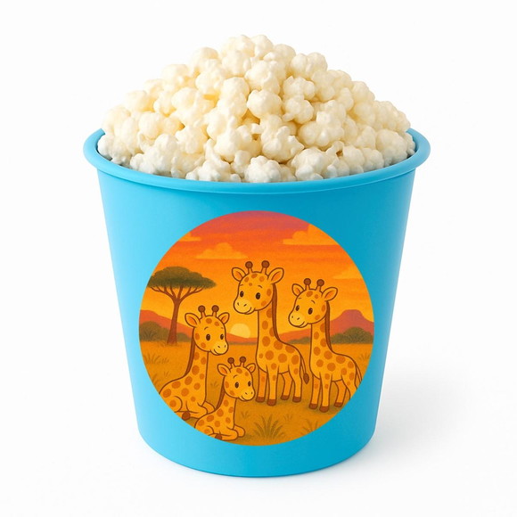 Balde de Pipoca Personalizado Infantil Girafinhas - Imagem 2