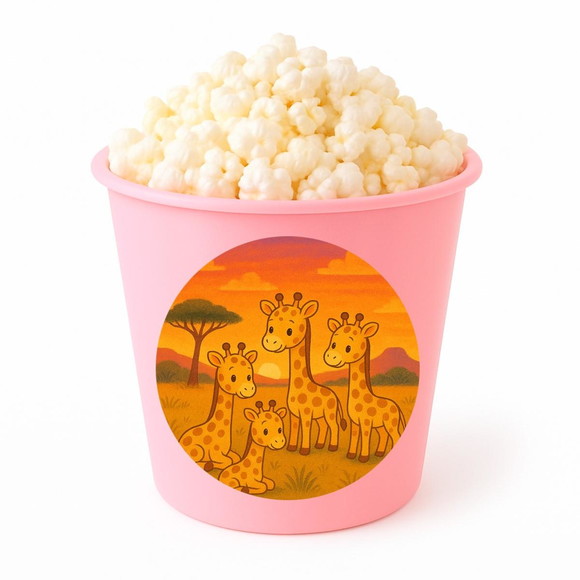 Balde de Pipoca Personalizado Infantil Girafinhas - Imagem 3