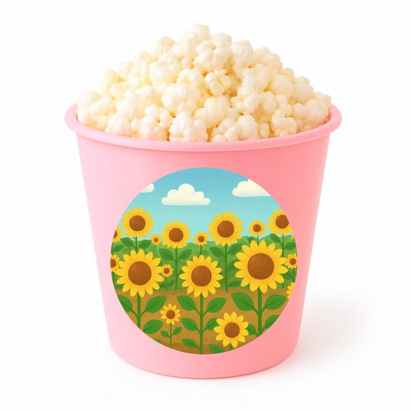 Balde de Pipoca Personalizado Infantil Girassóis - Imagem 3