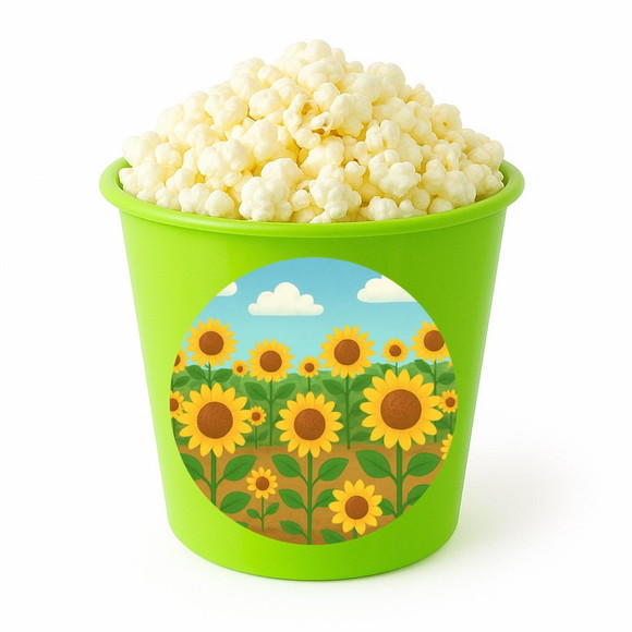 Balde de Pipoca Personalizado Infantil Girassóis - Imagem 5