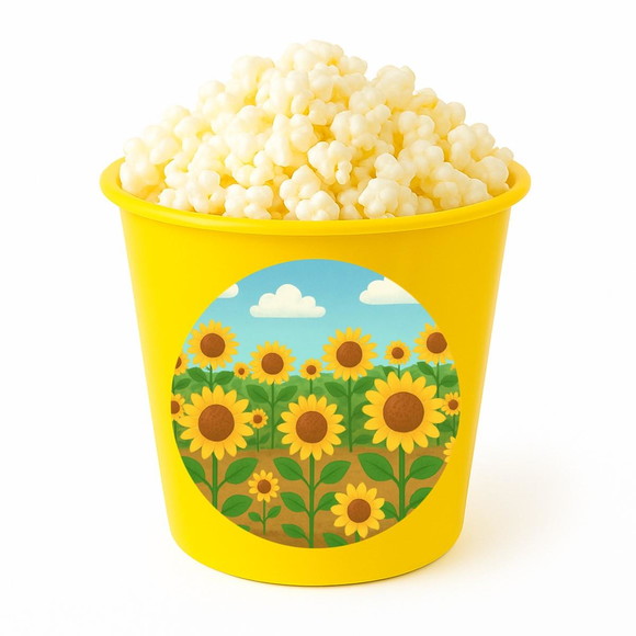 Balde de Pipoca Personalizado Infantil Girassóis - Imagem 4