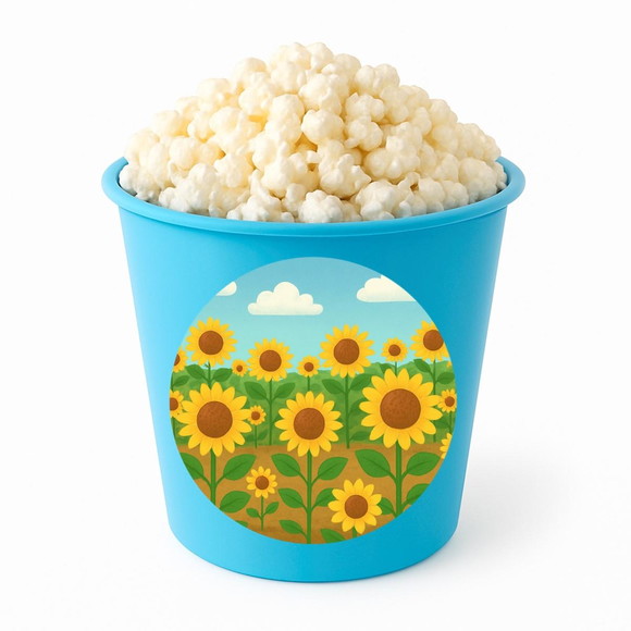 Balde de Pipoca Personalizado Infantil Girassóis - Imagem 2