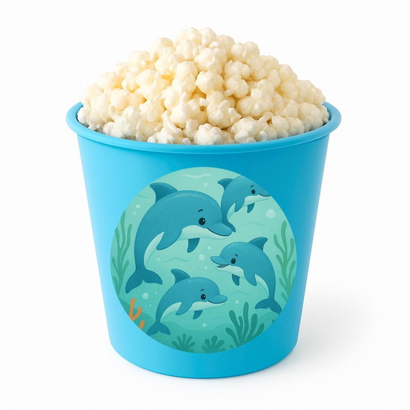 Balde de Pipoca Personalizado Infantil Golfinhos - Imagem 2