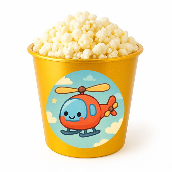 Balde de Pipoca Personalizado Infantil Helicóptero