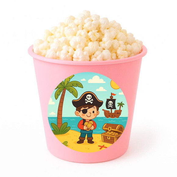 Balde de Pipoca Personalizado Infantil Ilha Pirata - Imagem 3