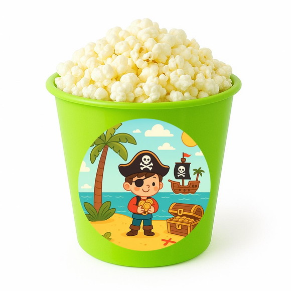 Balde de Pipoca Personalizado Infantil Ilha Pirata - Imagem 5