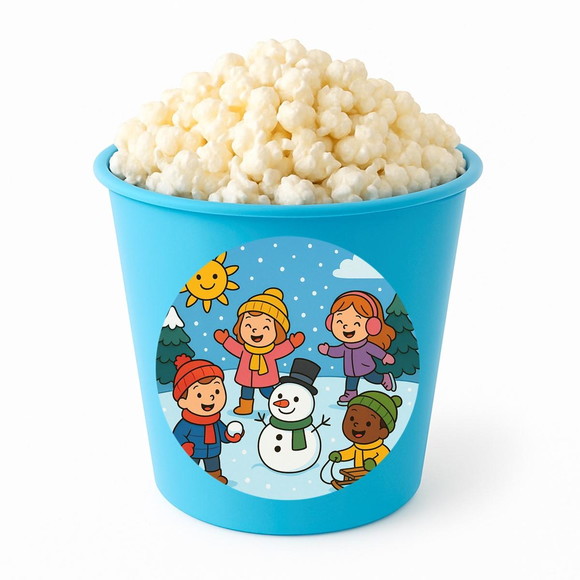 Balde de Pipoca Personalizado Infantil Inverno Divertido - Imagem 2