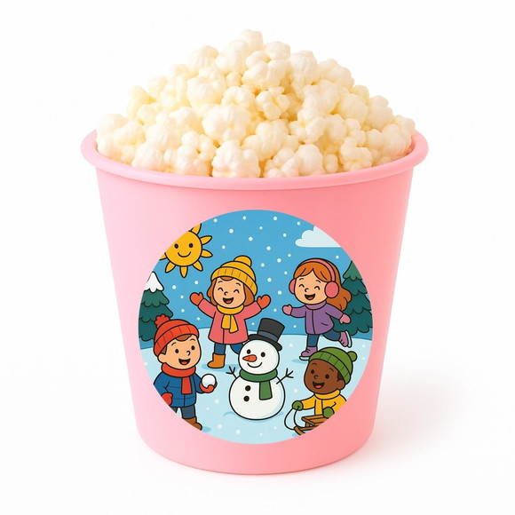 Balde de Pipoca Personalizado Infantil Inverno Divertido - Imagem 3